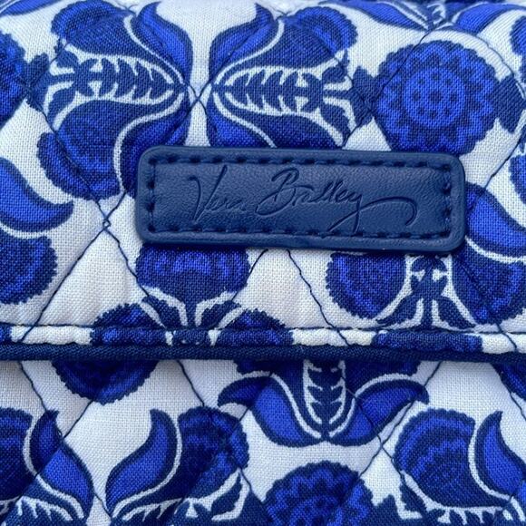 Vera Bradley Paisley Print Large Wallet Clutch Blue White - Picture 2 of 7